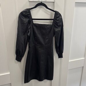 7 For All Mankind Black Long Sleeve Dress